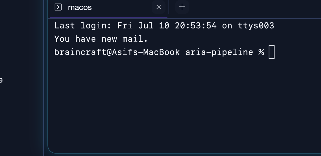 The integrated terminal running an agent command
